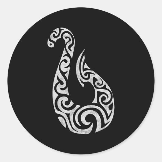 Maori Neuseeland Polynesischer Fischhakenkarm Runder Aufkleber (Vorderseite)