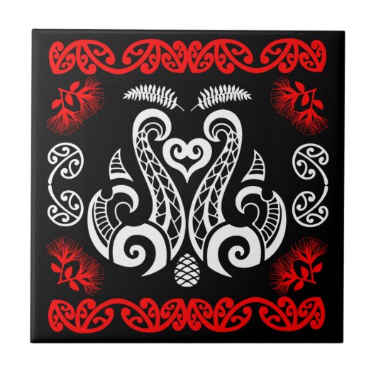 Māori New Zealand Art Fliese (Vorderseite)