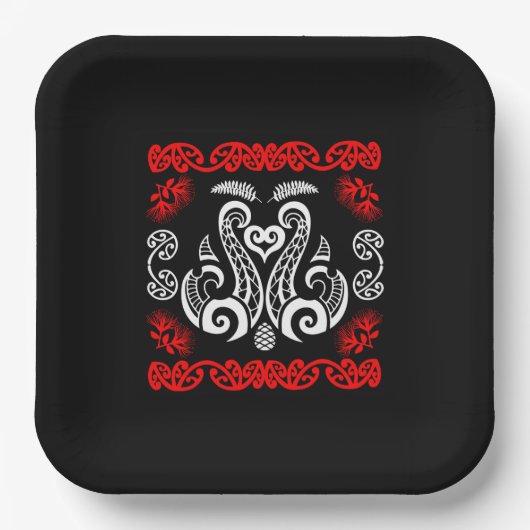 Māori New Zealand Art Pappteller (Vorderseite)