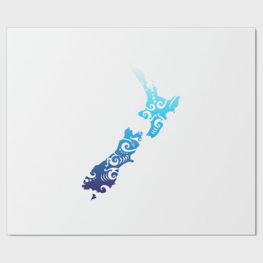 Maori New Zealand Karte Tribal Tattoo Gift Geschenkpapier (Flach)