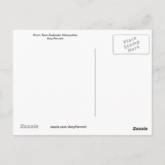 Māori, New Zealander Matryoshka Postcard Postkarte (Rückseite)