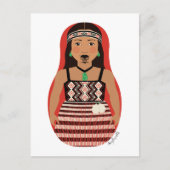 Māori, New Zealander Matryoshka Postcard Postkarte (Vorderseite)