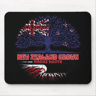 Maori New Zealander New Zealand Tree Roots Flag Mousepad