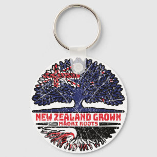 Maori New Zealander New Zealand Tree Roots Flag Schlüsselanhänger