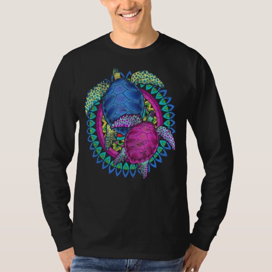 Maori Ocean Animal Polynesian Tribal Mandala Hawai T-Shirt (Vorderseite)