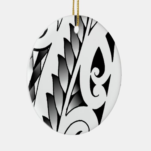 Maori- silverfern Tätowierungsmuster mit Keramikornament (Rechts)