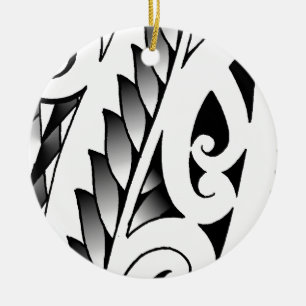 Maori- silverfern Tätowierungsmuster mit Keramikornament
