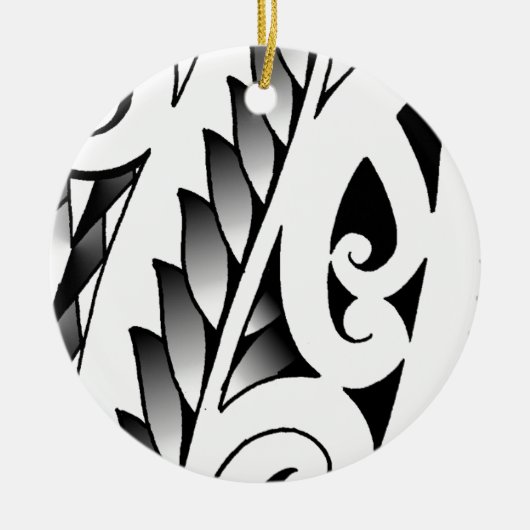 Maori- silverfern Tätowierungsmuster mit Keramikornament (Vorne)