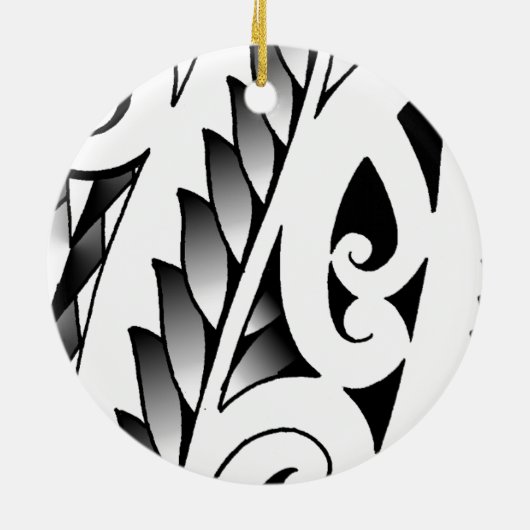 Maori- silverfern Tätowierungsmuster mit Keramikornament (Hinten)