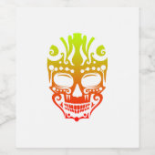 Maori Skull Stamm Tattoo Geschenk Idee Weinetikett (Einzelnes Label)