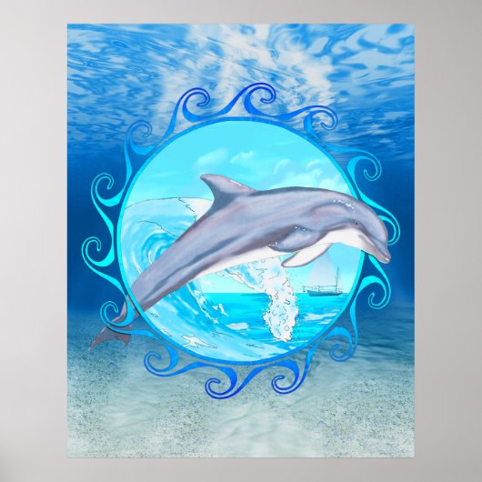 Maori Sun Dolphin Poster (Vorne)