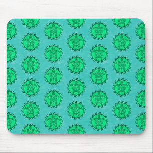 Maori Sun Symbol Green Sea Turtles Mousepad