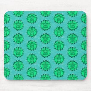 Maori Sun Symbol Green Sea Turtles Mousepad