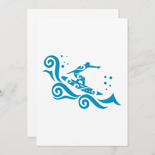 Maori Surfer mit Waves Geschenk Idee Mitteilungskarte (Vorne/Hinten)
