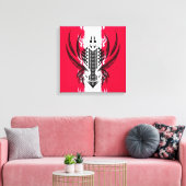 Maori-Tätowierung mit realistischen Federn Leinwanddruck (Insitu (Wohnzimmer))