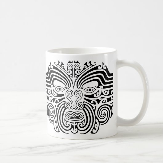 Maori- Tätowierung - Schwarzweiss Kaffeetasse (Rechts)