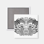 Maori- Tätowierung - Schwarzweiss Magnet (Vorderseite/Rückseite)