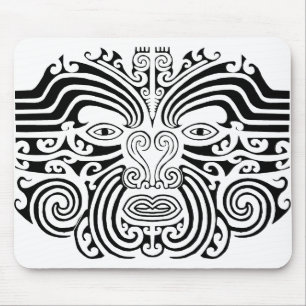 Maori- Tätowierung - Schwarzweiss Mousepad