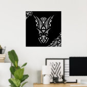 Maori-Tätowierungen mit Koru-Design Poster (Heimbüro)