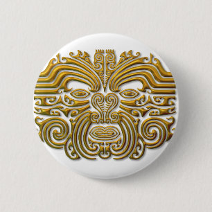 Maori Tattoo - Gold Button