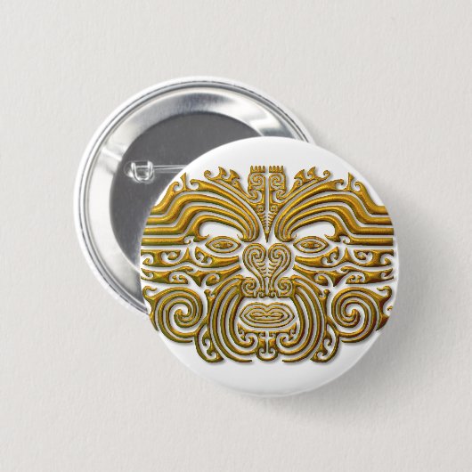 Maori Tattoo - Gold Button (Vorne & Hinten)