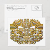 Maori Tattoo - Gold Postkarte (Vorne/Hinten)