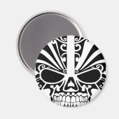 Maori Tattoo Mask Skull Magnet (Vorderseite/Rückseite)