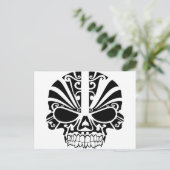 Maori Tattoo Mask Skull Postkarte (Stehend Vorderseite)