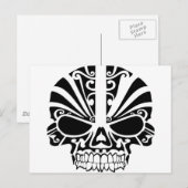 Maori Tattoo Mask Skull Postkarte (Vorne/Hinten)