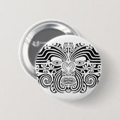 Maori Tattoo - Schwarz und Weiß Button (Vorne & Hinten)