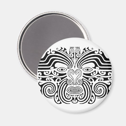 Maori Tattoo - Schwarz und Weiß Magnet (Vorderseite/Rückseite)