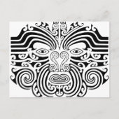 Maori Tattoo - Schwarz und Weiß Postkarte (Vorderseite)