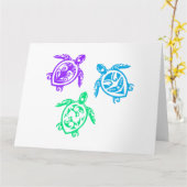 Maori Three Turtles Group Tattoo Geschenk Idee Karte (Gelbe Blume)