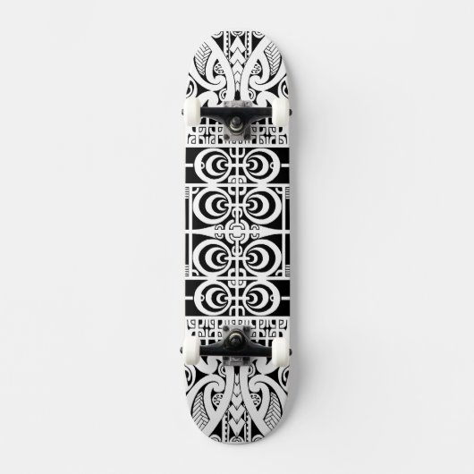 Maori- und Marquesas Stammes- Tätowierungsentwurf Skateboard (Vorderseite)