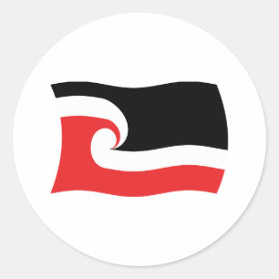 Maori-Volks-Flaggenaufkleber Runder Aufkleber