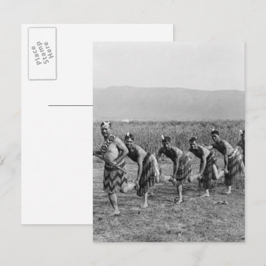 Maori War Dance Fotograf Postkarte (Vorne/Hinten)