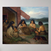Maoris Plaiting Flax Baskets, von G. Lindauer Poster (Vorne)