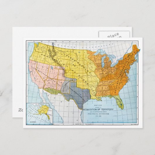 MAP, 1776-1884 POSTKARTE (Vorne/Hinten)