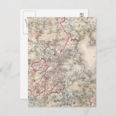 Map: Boston, 1883 Postkarte (Vorne/Hinten)