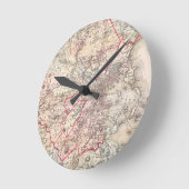 Map: Boston, 1883 Runde Wanduhr (Winkel)