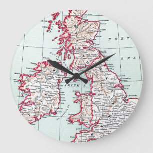 MAP: BRITISH ISLES, c1890 Große Wanduhr