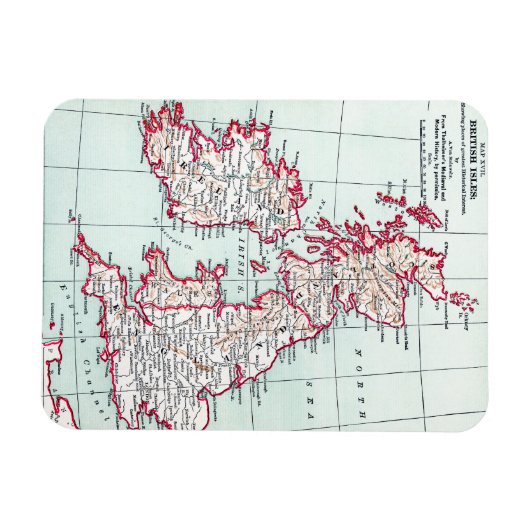 MAP: BRITISH ISLES, c1890 Magnet (Horizontal)