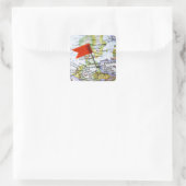 Map-Button in Berlin, Deutschland auf Karte Quadratischer Aufkleber (Tasche)