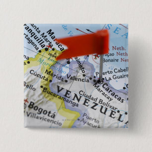 Map Button in Caracas, Venezuela auf Karte,
