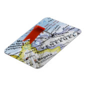Map Button in Caracas, Venezuela auf Karte, Magnet (Linke Seite)