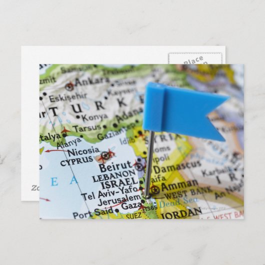 Map-Button in Jerusalem, Israel auf Karte (Vorne/Hinten)