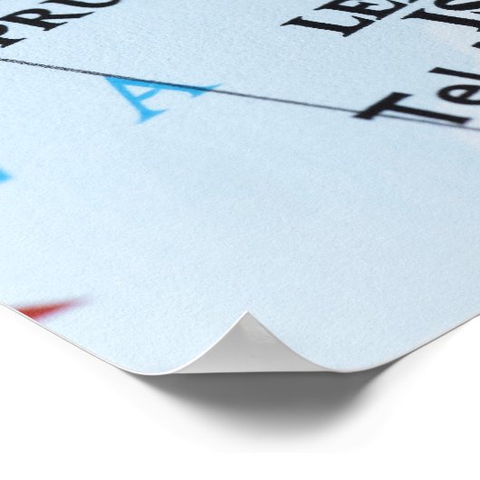 Map-Button in Jerusalem, Israel auf Karte Poster (Ecke)