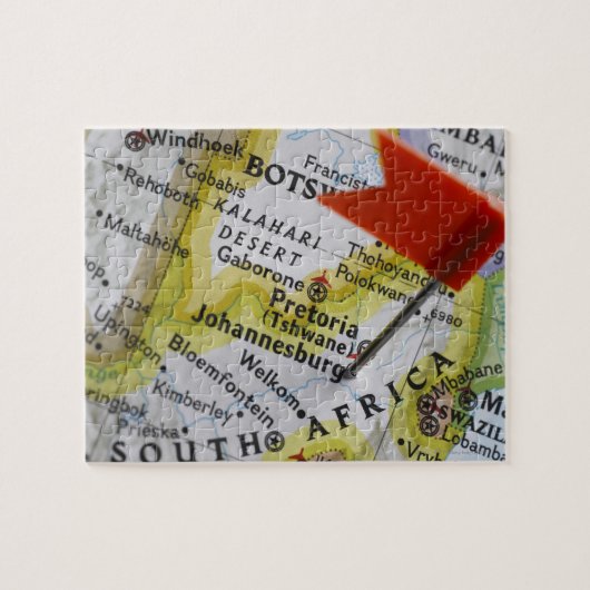 Map Button in Johannesburg, Südafrika auf Puzzle (Horizontal)