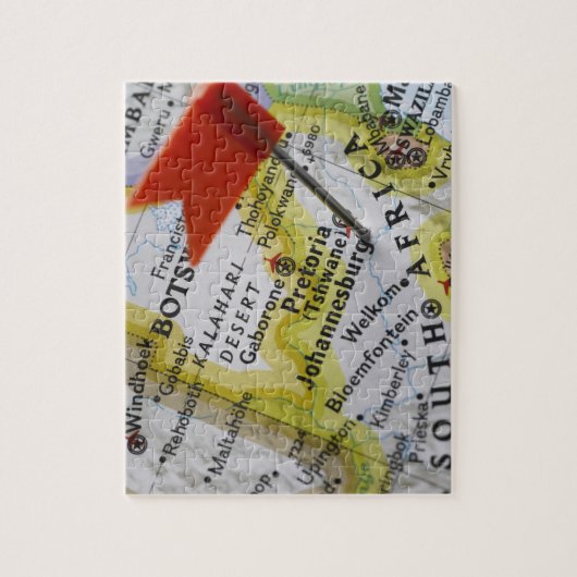 Map Button in Johannesburg, Südafrika auf Puzzle (Vertikal)