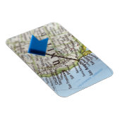 Map Button in Los Angeles, Kalifornien auf Magnet (Rechte Seite)